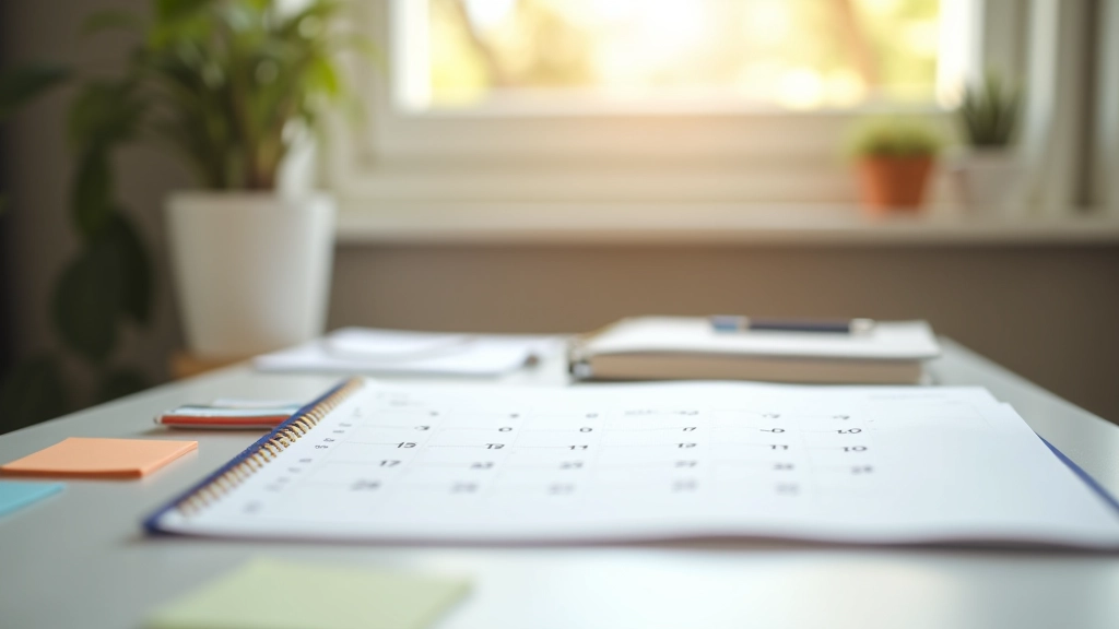 Calendrier avec différentes périodes de vie marquées — chômage, maladie, formation professionnelle