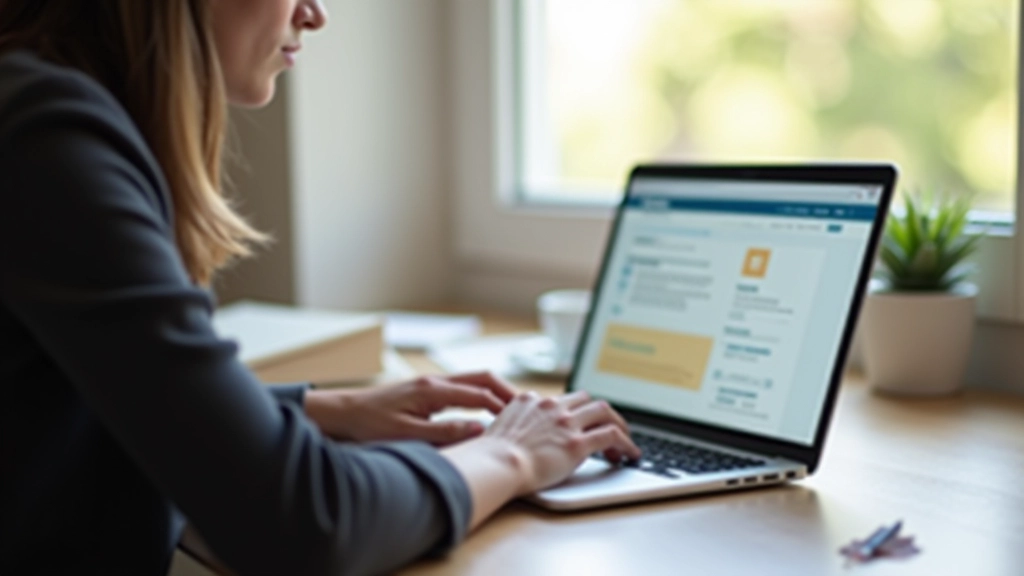 Personne utilisant le simulateur Info Retraite sur ordinateur portable